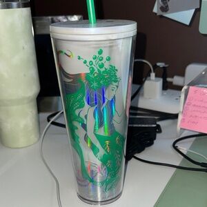 Starbucks 24 oz Mermaid Design Tumbler with Straw